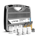 This is an image of Unimig TIG Super Series Kit T2 T3W torch accessories in a plastic case from Kennedys Welding Supplies Derwent Park TAS Tool Shop Welding Specialists