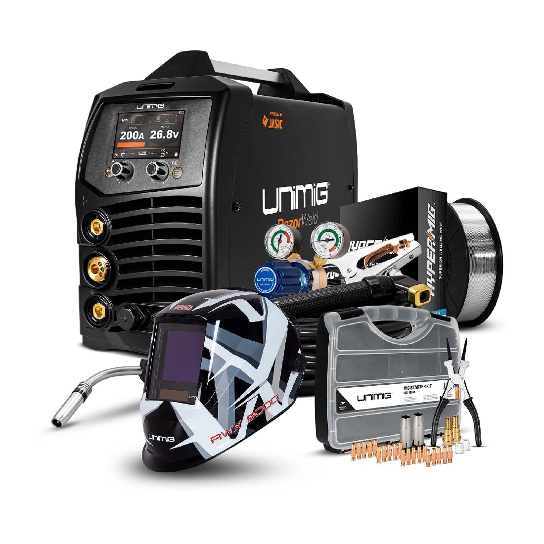 UNIMIG RAZOR 200 PULSE MIG/TIG/STICK WELDER BUNDLE
