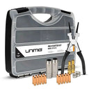 This is an image of Unimig MIG Starter Kit Binzel Style 15 with welding tips and pliers by Kennedys Welding Supplies in Derwent Park TAS offering tool shop and welding specialists services