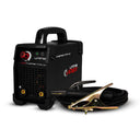 This is an image of a black Unimig Viper Inverter MMA 140 welder with cables, sold by Kennedys Welding Supplies in Derwent Park TAS offering welding specialists and tool shop services