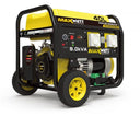 This is an image of a yellow and black Maxwatt 40L gasoline generator with 9.0kVA output, available at Kennedys Welding Supplies in Derwent Park Tasmania, specializing in welding, tool shop, and power tool repairs.