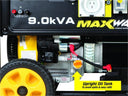 This is an image of a MAXWATT 9.0kVA power generator with upright oil tank, offered by Kennedys Welding Supplies in Derwent Park TAS, tool shop and welding specialists